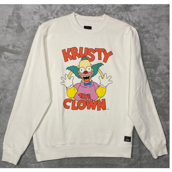 Simpsons Krusty The Clown Crewneck Sweatshirt Men's Billabong Pullover Medium - Picture 2 of 13